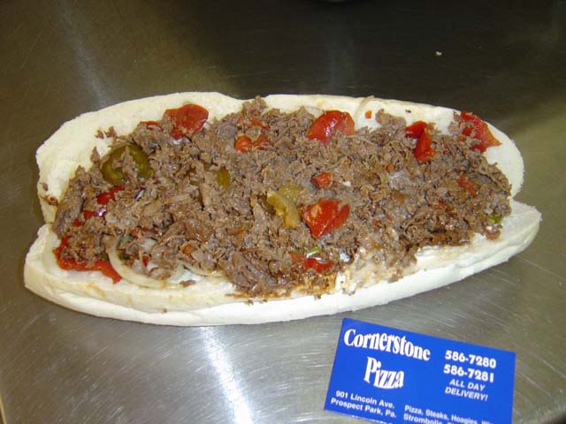 Cheesesteak w/ Fried Onions & Hot Peppers