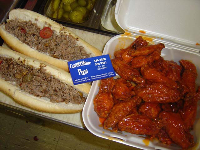 20 Buffalo Wings & Cheesesteaks w/ Hot peppers