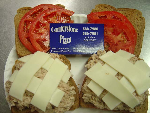 Tuna N' Cheese on Wheat Toast w' Tomatoes